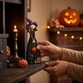thumbnail image 6 of MYUNNIL Cute Vintage Wooden Witch Figurine Halloween Pumpkin Tabletop Statue Hand-Painted Fall Seasonal Ornament 7 Inch, 6 of 8