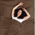 thumbnail image 2 of California Queen Sheet Set 4 Piece Egyptian Cotton Chocolate Bed Sheet Set ( Flat Sheet + Fitted 18'' + 2 Pillow Cases ) 1000 Series Bedding Sheet Set California Queen Size Bed, 2 of 7