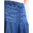 thumbnail image 4 of Free Assembly Women's and Women's Plus Stitched Pleat Denim Maxi Skirt, Sizes 0-28W, 4 of 6