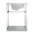 thumbnail image 5 of Swiss Madison Pierre 24" Open Shelf Chrome Frame Wall-Mounted Bathroom Vanity with Sink Top, 5 of 9