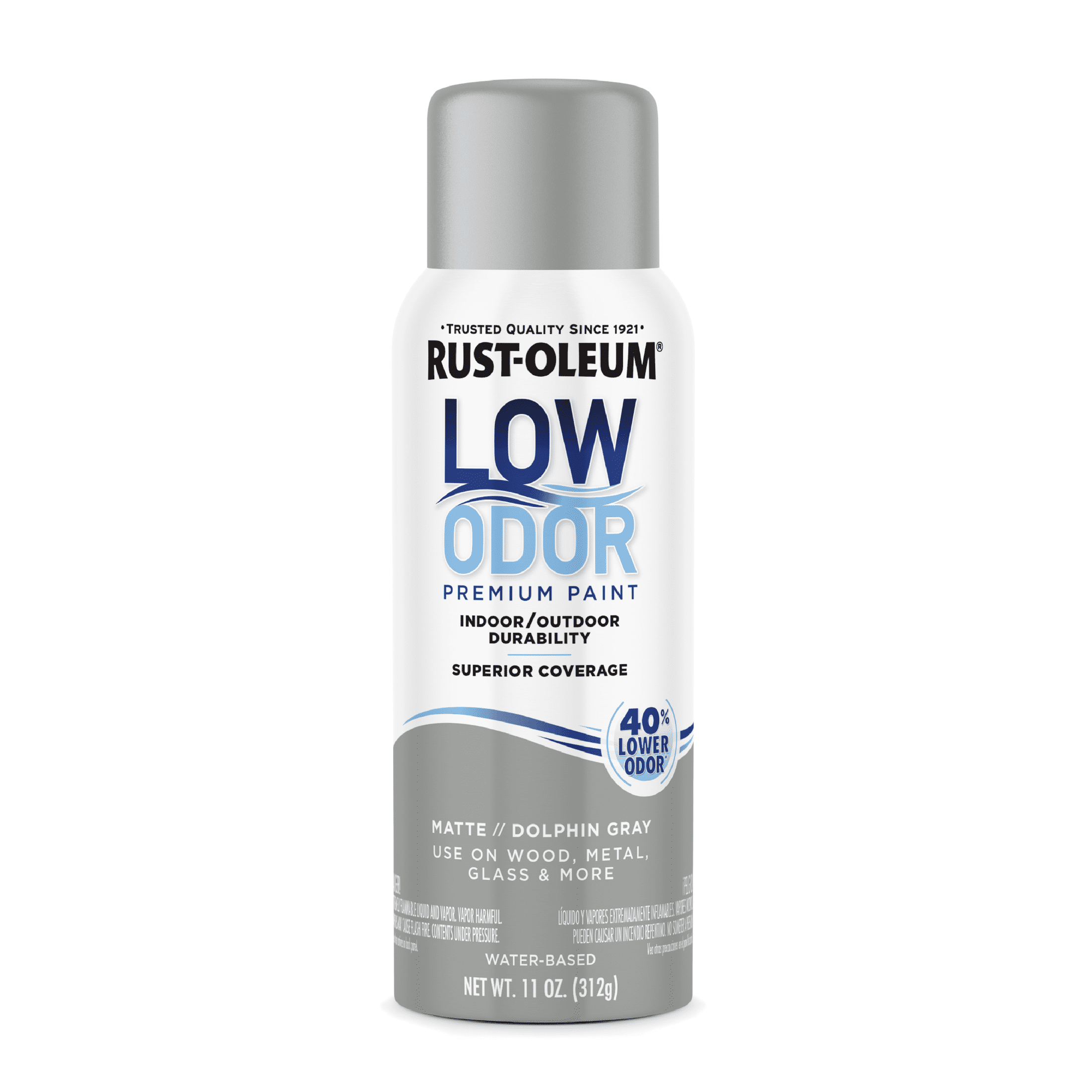 (2 pack) Dolphin Gray, Rust-Oleum Low Odor Premium Matte Spray Paint- 11 oz