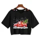 thumbnail image 1 of Camiseta de árbol de leopardo de Reno para mujer, ropa de Navidad, Tops cortos de Feliz Navidad, camiseta gótica Harajuku, camiseta de Mange de Año Nuevo, 1 of 5