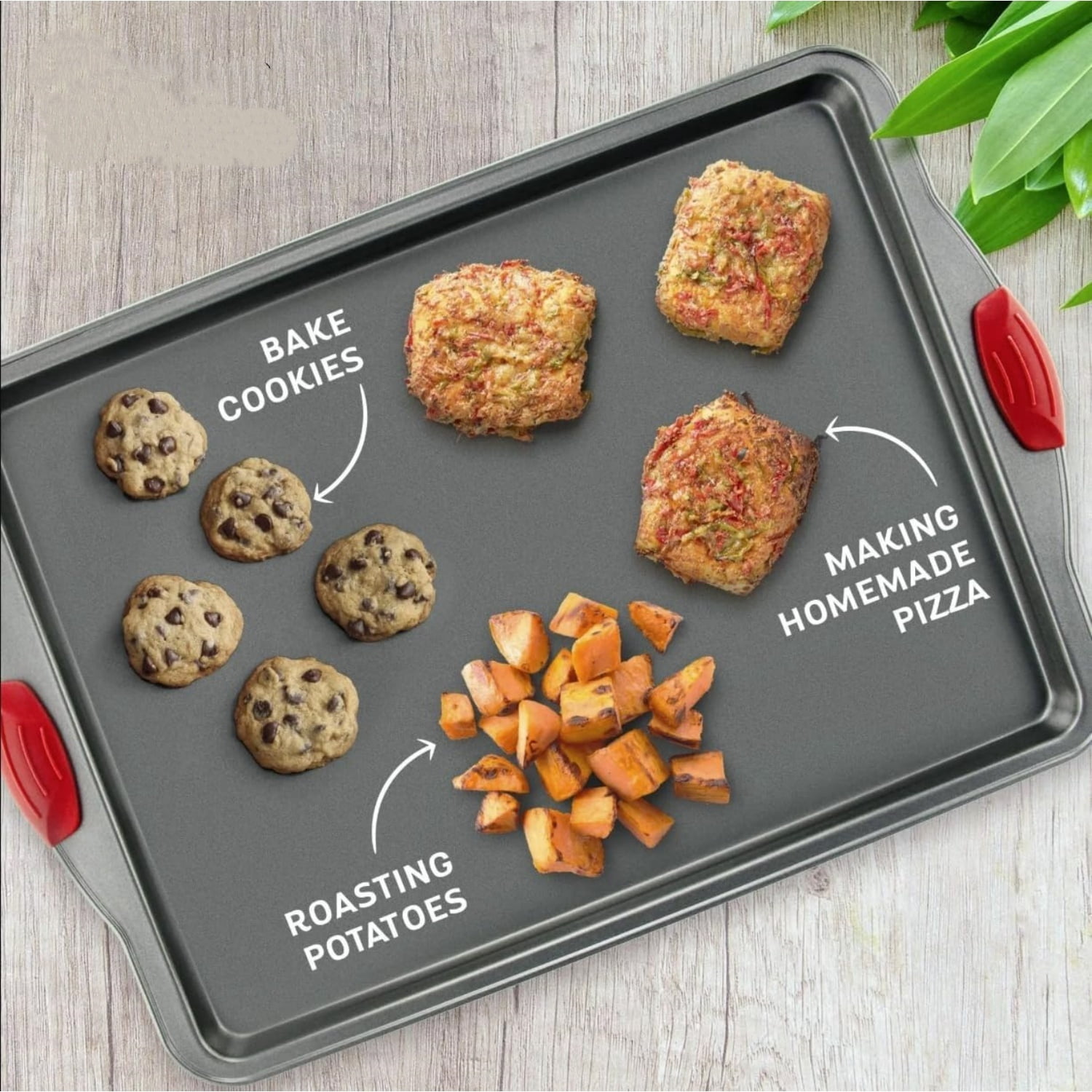 Nonstick Baking Sheet Pans – Set of 3, Warp, Dent, and Rust-Resistant – Baking Performance