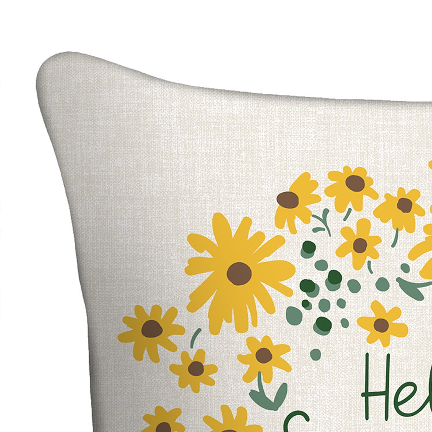 Mainstays 16" x 16" Hello Sunshine Decorative Outdoor Throw Pillow, Off-White/Yellow