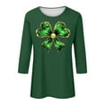 thumbnail image 5 of Craaazy Women's 3/4 Sleeve St. Patrick's Day Tshirts Casual Printed Pullover Tops Gifts, 5 of 5