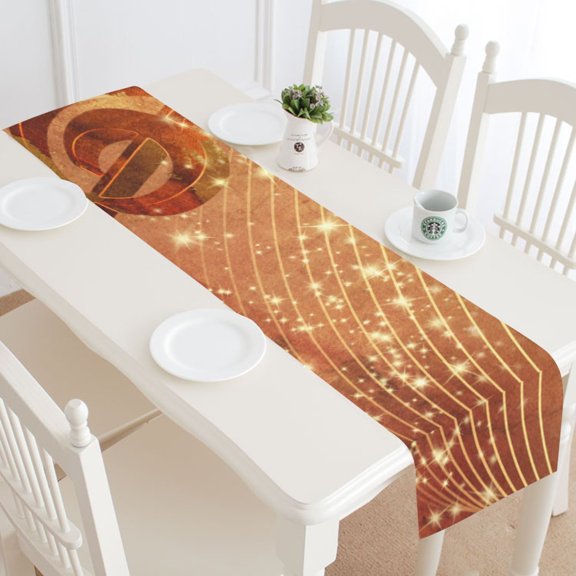MKHERT Abstract Musical Staff Table Runner for Office Kitchen Dining Room Wedding Party 16x72 inch