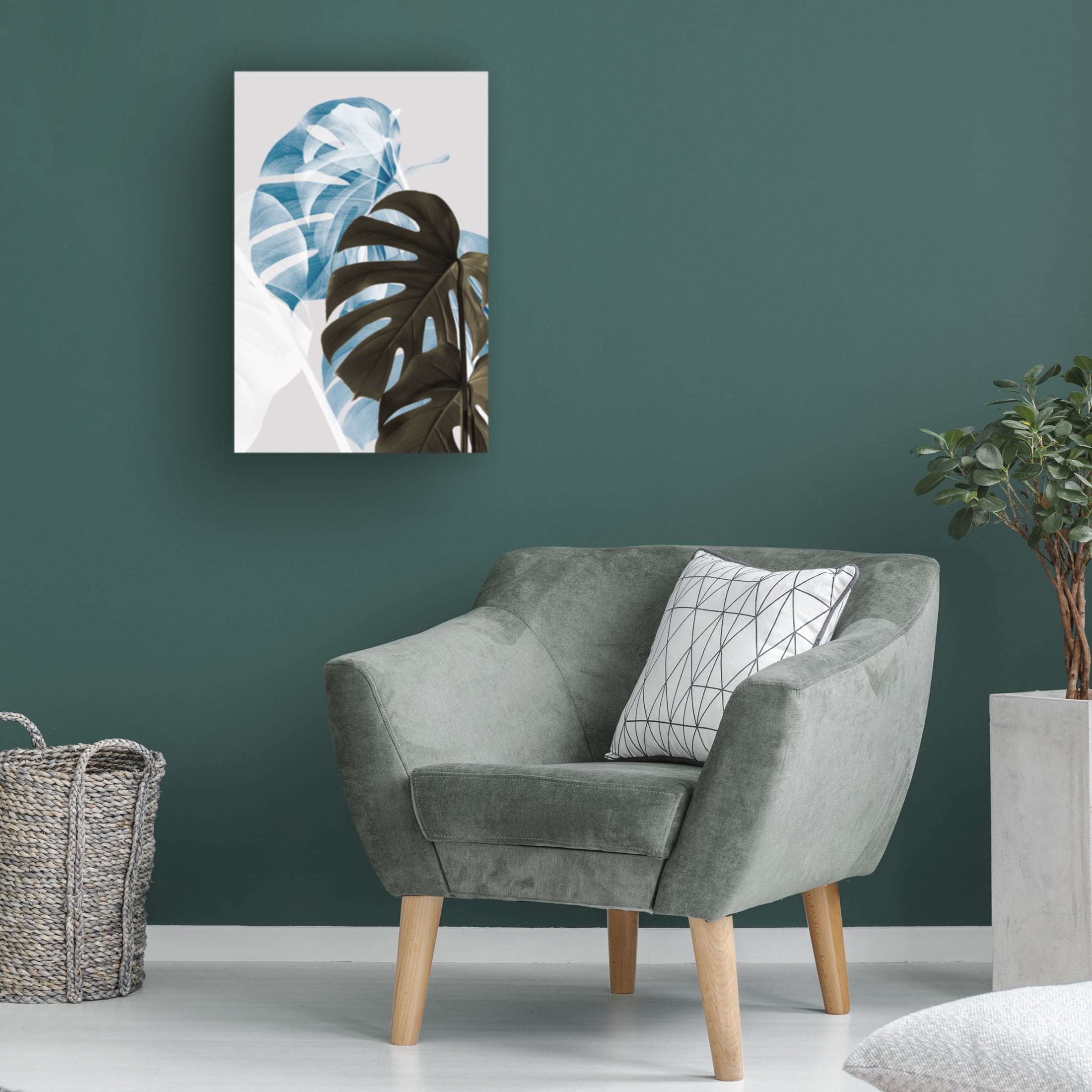 Canvas Wall Art - Pictufy Studio Iii 'Monstera Creative 02' Wall Art for Living Room, Bedroom, or Office D?cor by Trademark Fine Art - 22 x 32 Inches