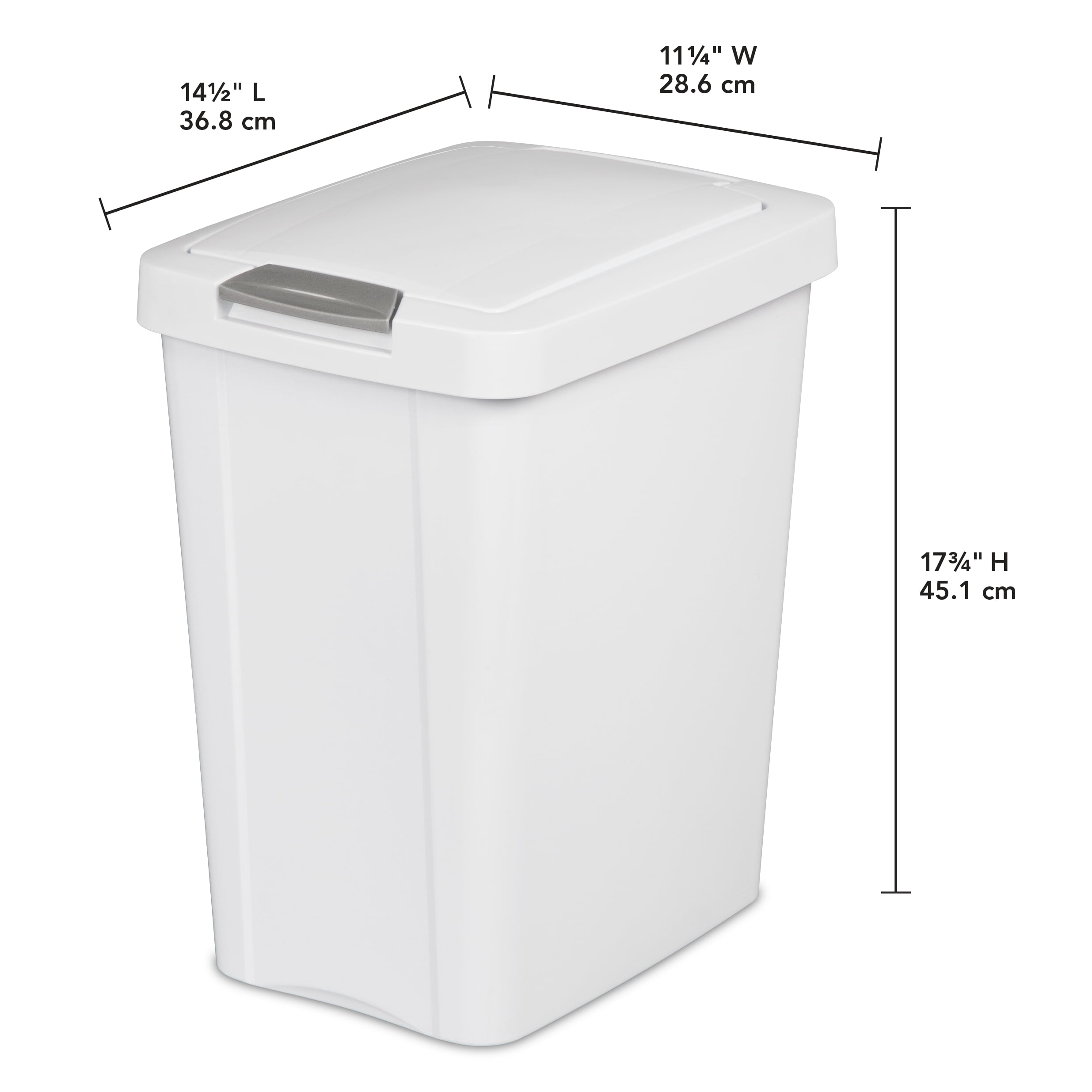 Sterilite White Touch-Top Trash Cans