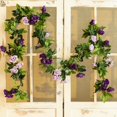 thumbnail image 5 of 3PCS 23.7FT Artificial Purple Rose Flower Garland, Silk Hanging Floral Garland, Decorative Flower Vines for Room Decor Wedding Arch Flowers for Ceremony (Purple), 5 of 5