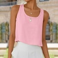 thumbnail image 1 of Tank Tops for Women Sleeveless Round Neck Solid Color Casual Summer Tank Pink S, 1 of 6
