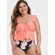 thumbnail image 2 of Tamaño más delantero cinchado la impresión floral del traje de baño de Tankini Rosegal vestidos de fiesta tallas grandes, 2 of 5