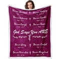 thumbnail image 1 of LHSHID Bible Blanket Christian Sympathy Blanket Inspirational Gifts Religious Gifts for Women Jesus Christ God Says You are Blessed Soft Throw Blanket for Praying Faith Woman 50"x60", 1 of 6