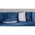 thumbnail image 3 of Home Design Scarlett Velvet Flared Arm 3-Seater Sofa with 4 Throw Pillows, Vertical Channel Tufting and Metal Legs, Modern Luxury, Blue, 3 of 5