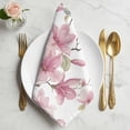 thumbnail image 2 of Pink Flowers Cloth Napkins, Spring Watercolor Botanical Floral Leaf Plant Washable and Reusable Dinner Napkins Set of 4, Table Napkin for Kitchen Party Birthday Wedding Hotel Housewarming 20"x20", 2 of 9