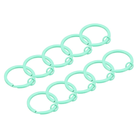 Uxcell Split Keychain Rings 10Pack Round Flat Key Holder with Open Jump Ring, Blue
