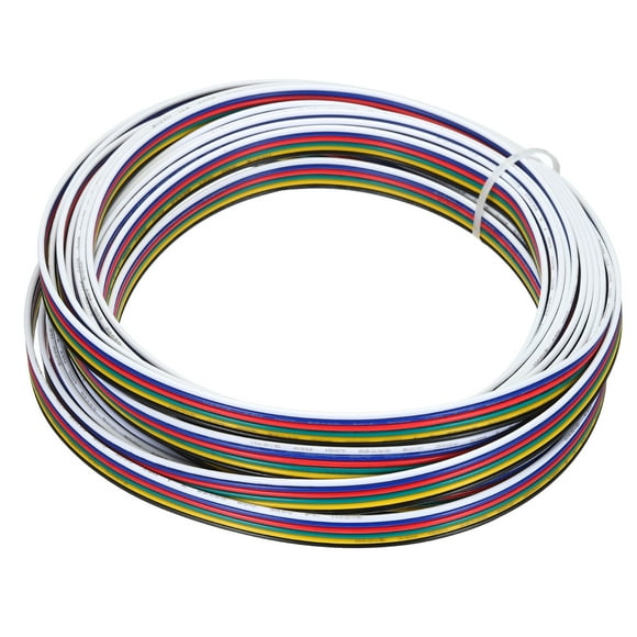 Unique Bargains 22 Gauge 6 Conductor Electrical Wire Tinned Copper Cable 25FT Stranded Wire for LED Strips Lamps Residential Wiring