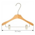thumbnail image 6 of Unique Bargains 2Pcs Wood Nonslip Space Saving Clothes Hangers Natural Wood 15.7inch, 6 of 6