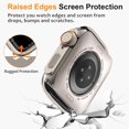 thumbnail image 3 of Amizee 2 in 1 Metal Case Compatible with Apple Watch Series 6/SE/5/4 44mm with Back Cover, Rugged Shockproof Protective Bumper Cover for iWatch 44mm, Titanium, 3 of 14