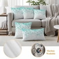 thumbnail image 6 of Turquoise Polka Dot Outdoor Waterproof Pillow Covers, Abstract Modern Art Dots Watercolor Decorative Square Throw Pillowcase Sofa Cushion Sham for Patio/Couch/Chair, 18"x18" 2 Pack, 6 of 8