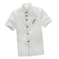 thumbnail image 3 of Executive Chef Coat with Contrast Piping and Buttons vent white plus White XL, 3 of 7