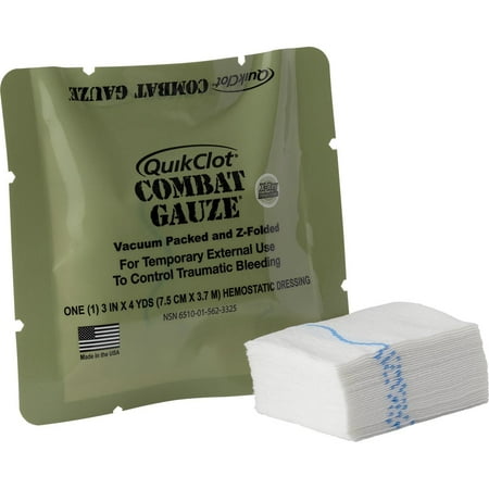 Adventure Medical Bandages - US Military Genuine Issue Quick Clot, Z-Fold Bandage, Exp. 2022, Medical Gear
