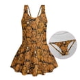 thumbnail image 6 of Uourmeti Cartoon Capybara Print Girls One Piece Swim Dress - Cute Skirted Bathing Suit with Quick Dry Stretch Fabric for Beach & Pool, 6 of 8
