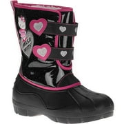 Girls' Velcro Hearts Winter Snow Boots