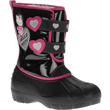 Girls' Velcro Hearts Winter Snow Boots