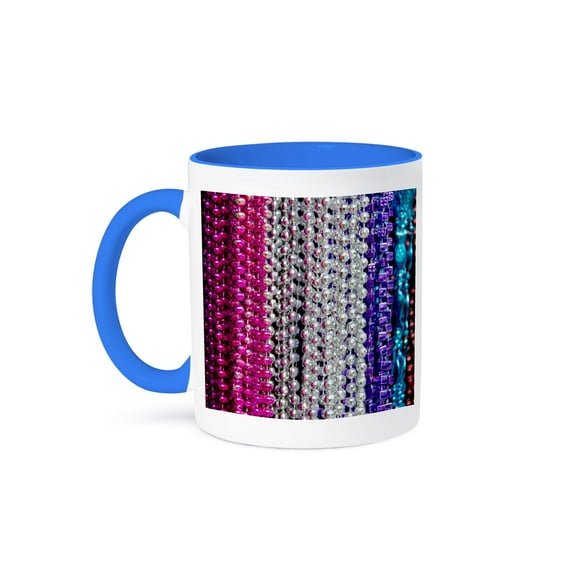3drose, Usa, Louisiana, New Orleans. Mardi Gras Beads., 11oz Two-tone Blue Mug