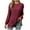 Wine, variant on HAiming Womens Long Sleeve Shirts Solid Color Round Neck Side Split Tops 2025 Casual Loose Soft Blouse with Pocket