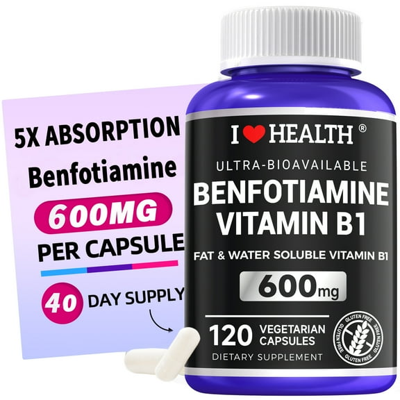 Ultra-bioavailable Benfotiamine 600mg Fat & Water Soluble Vitamin B1 120 Capsules