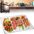 thumbnail image 3 of Baking Sheet with Rack Set (1 Pan + 1 Rack), Trianu Stainless Steel Cookie Sheet with Cooling Rack, Nonstick Baking Pan, Warp Resistant & Heavy Duty & Rust Free, 10.2 x 7.8 x 1 inches, 3 of 8