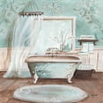 thumbnail image 2 of Tre Sorelle Studios 26x26 White Modern Wood Framed Museum Art Print Titled - Aqua Blossom Bath II, 2 of 4