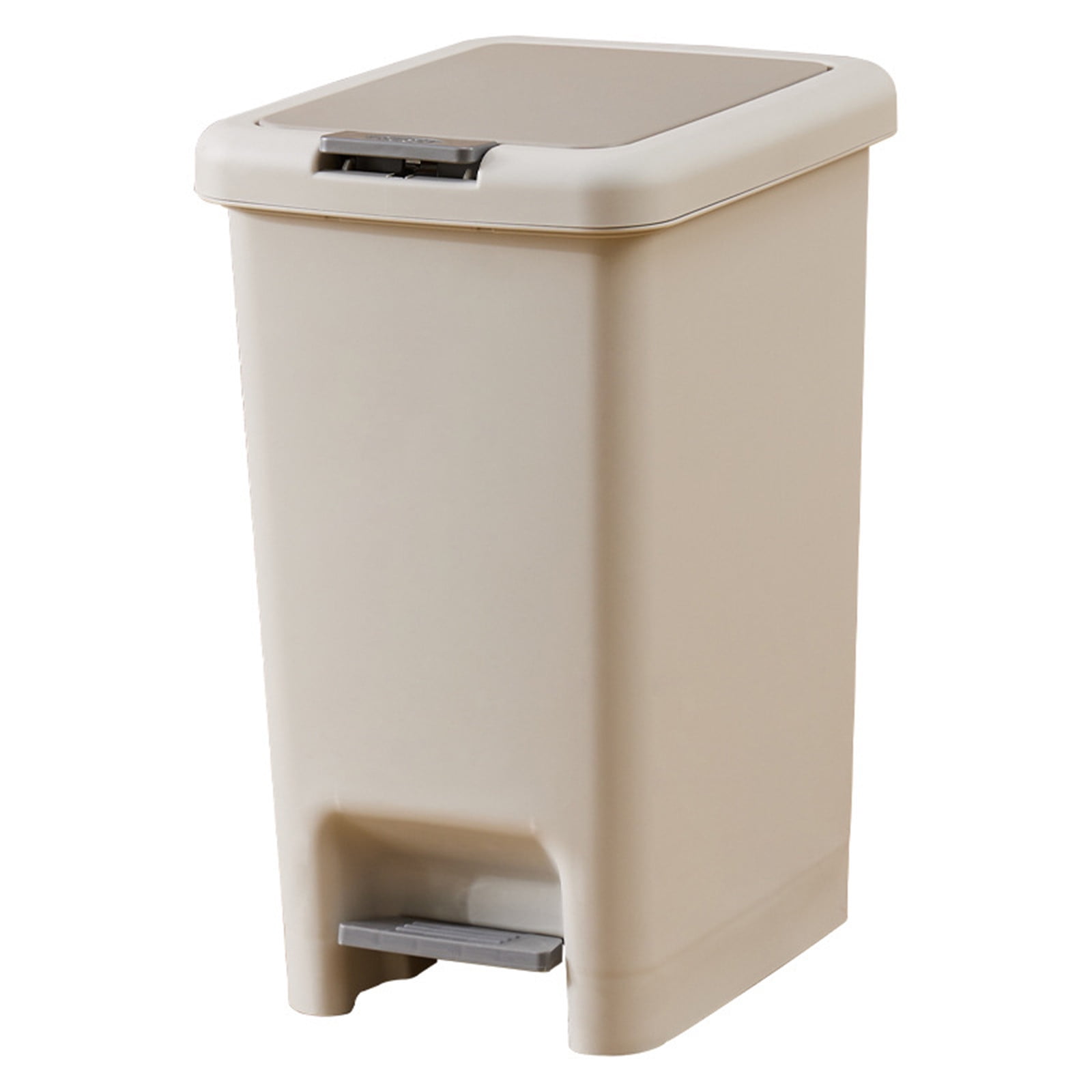 Small Bathroom Trash Can with Lid,Lid Foot Pedal Hand Press Trash Can,Slim Soft Close Garbage Can,Wastebasket Container Trash Bin for Office Bedroom Kitchen Living Room