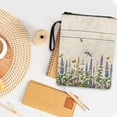 thumbnail image 3 of HELLHERO Butterfly and Dragonfly Pattern 1 pc Zipper Bag with Pocket Retro Book Storage Bag with Zipper for Books Lovers Carrying Book Case, 3 of 8