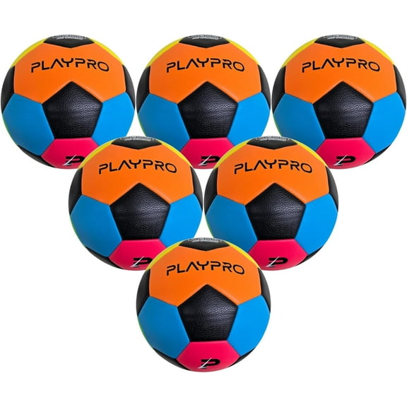 Classic Training Soccer Ball for All Ages, High Quality Winding Bladder, Sizes 2, 3, 4 and 5 (Multi-Color, 5 - 6 Pack)