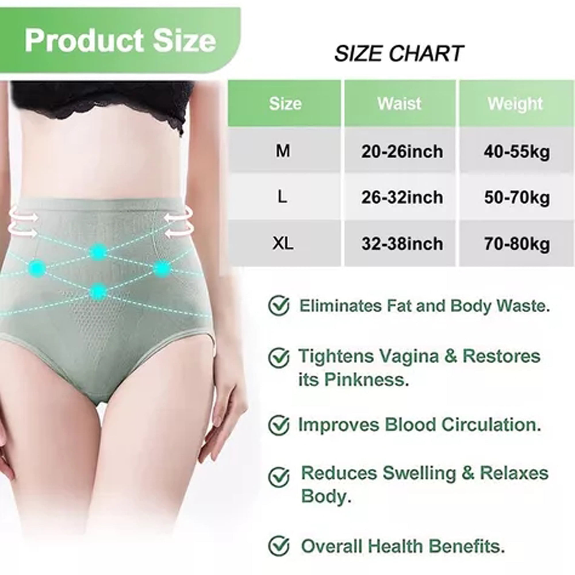 Women High Waisted Underwear Tummy Control Panties Graphene Honeycomb  Vaginal Tightening Body Shaping Briefs Shapewear 3PCS 