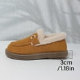 thumbnail image 4 of Cadancy Suede Loafers Women Fuzzy Plush Lining Slip On Warm Winter Ankle Booties Indoor Outdoor Cozy Casual Flat Shoes Snow Fleece Trendy Short Boots, 4 of 9