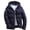Navy, variant on Blekii Men's Oversized Hooded Jacket, Solid Color Zip-Up Outdoor Coat, Thick Cotton Puffer Style Top, Casual Loose Fit Winter Blouse, Warm Layering Piece for Cold Days, Streetwear