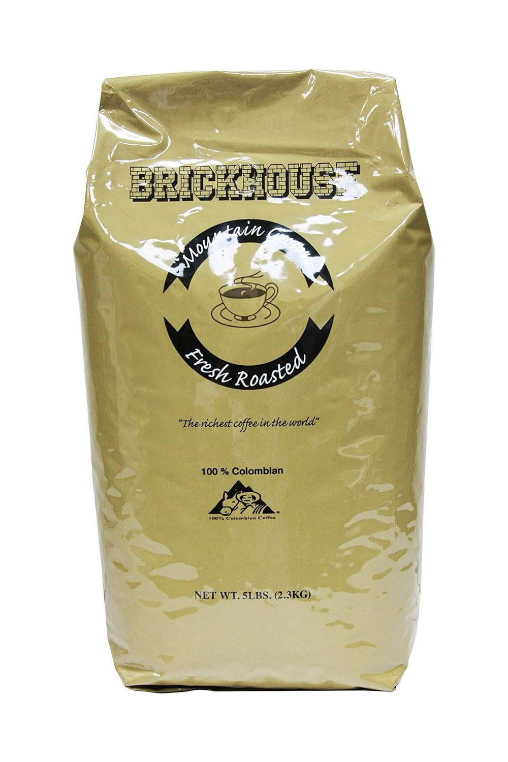 Brickhouse Coffee, 100% Colombian Whole Bean Medium Roast, 5lb bag (6 bags each)