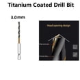 thumbnail image 1 of 1 Pcs HSS High Speed Steel Titanium Coated Drill Bit Set 1/4 Hex Shank 3.0mm, 1 of 5