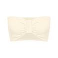 thumbnail image 3 of Women's Strapless Bandeau Tube Top Seamless Stretchy Soft Crop Bra for Going Out Summer Layering Beige,S, 3 of 6
