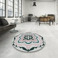 thumbnail image 4 of Ahgly Company Machine Washable Indoor Square Transitional Gray Area Rugs, 4' Square, 4 of 7