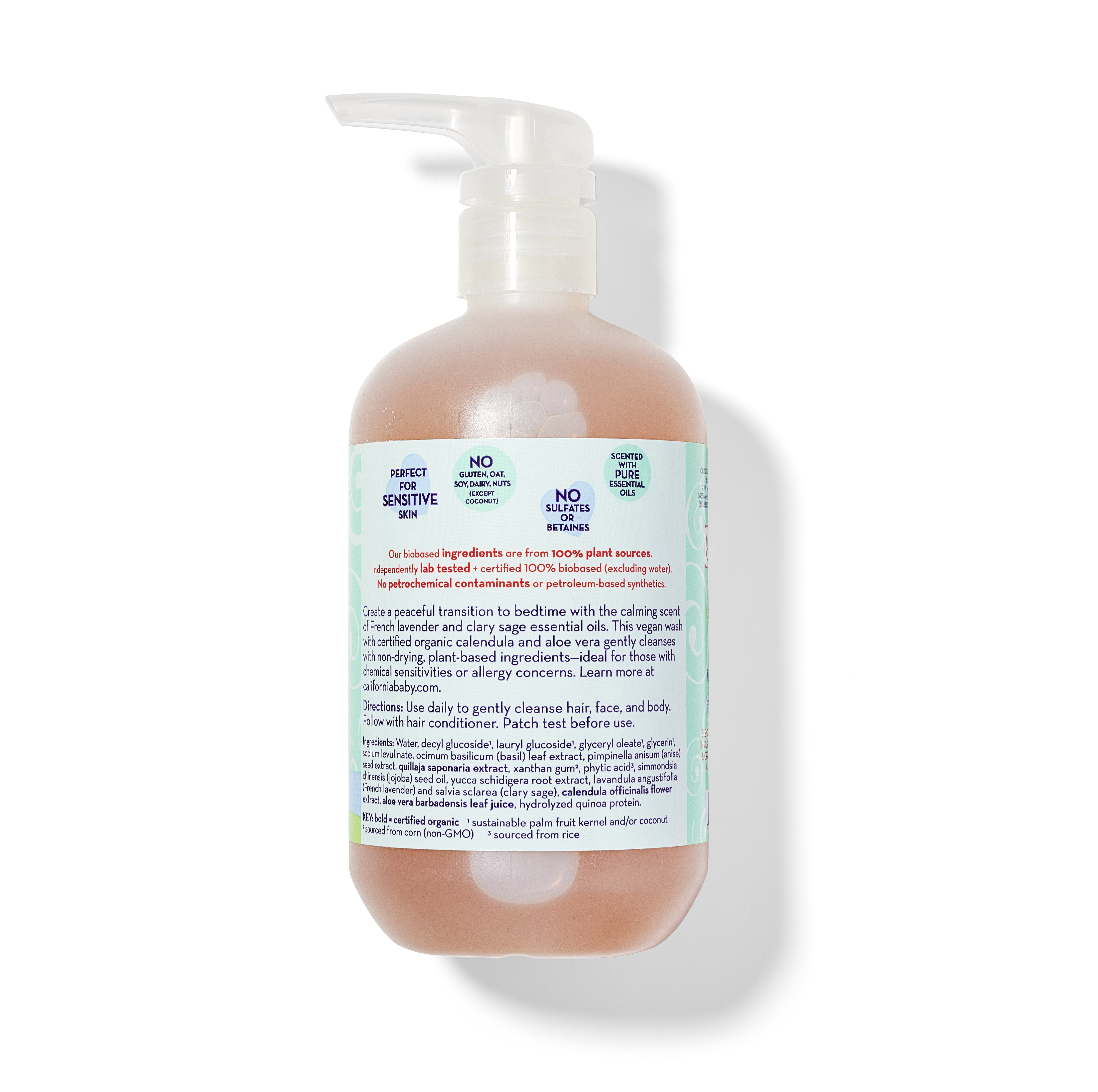 California Baby Calming Baby Shampoo + Baby Wash | 100% Plant-Based | Lavender Body Wash For Sensitive Skin | Hypoallergenic | 562 mL / 19 oz.
