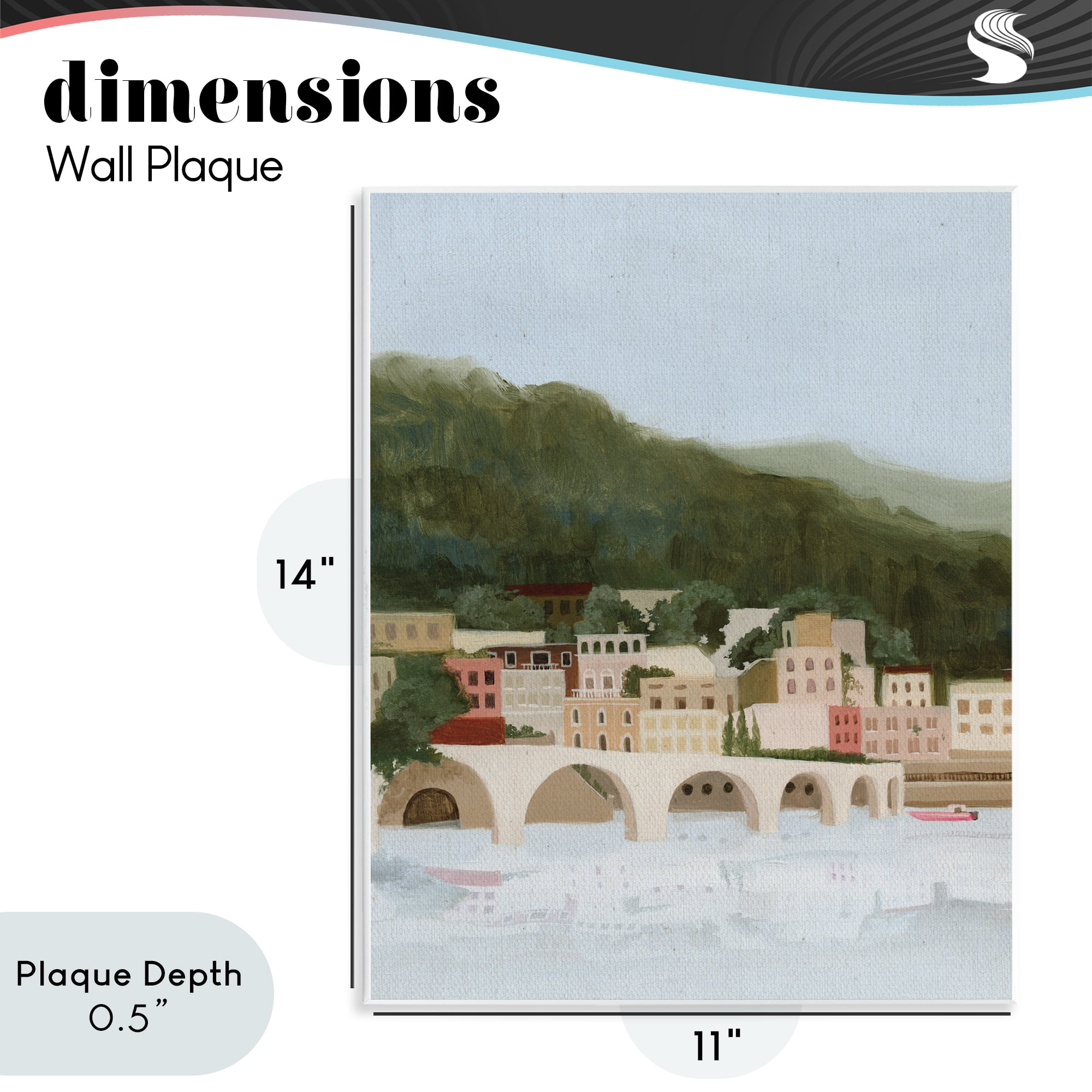 Stupell Industries Coastal Mountains By Sea Wall Plaque Art, design by Grace Popp