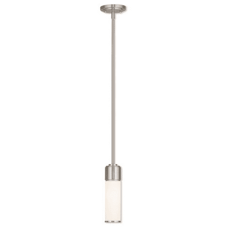 - Mini Pendants 1 Light With Hand Blown Satin Opal White Glass Nickel Tones size 5 in 60 Watts - World of Crystal