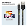 thumbnail image 4 of Powertek Marble 6ft USB-A to Lightning Cable, Black & Gold, Fast Charging, Silicone Marble Design, Smooth Data Transfer, 4 of 5