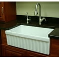 thumbnail image 5 of Farmhaus Fireclay Quatro Alcove Reversible Sink with a Fluted Front Apron and Decorative 2 1/2" Lip on One Side and 2" Lip on the Opposite Side, 5 of 7