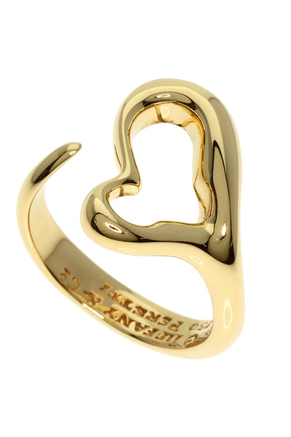 Pre-Owned Tiffany & Co. Open Heart Ring, 18K Yellow Gold, Women's.