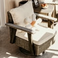 thumbnail image 4 of MeetLeisure Outdoor Polyethylene (PE) Wicker Swivel Rocker Chair，Beige, 4 of 6